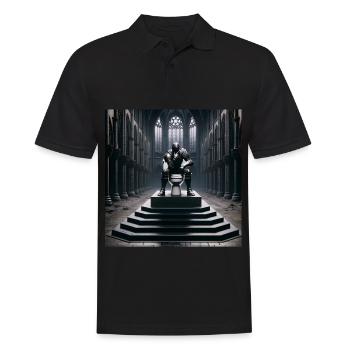 Fart Souls - Hollow Knight on Porcelain Throne #09 - Men's Polo Shirt - black - Front - Kai (181cm)
