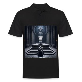 Fart Souls - Hollow Knight on Porcelain Throne #07 - Men's Polo Shirt - black - Front - Kai (181cm)