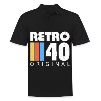 Anniversaire des années 1940 né dans les années 1940 rétro Vintage - Polo Homme - noir - Devant - Kai (181cm)