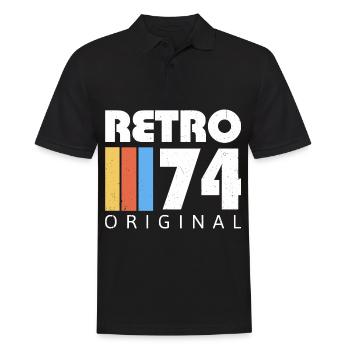 1974 Anniversaire Né En 1974 Rétro Vintage - Polo Homme - noir - Devant - Kai (181cm)