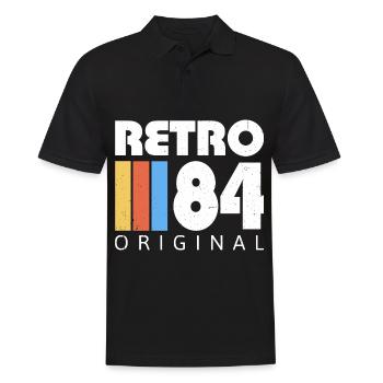 1984 Anniversaire Né En 1984 Rétro Vintage - Polo Homme - noir - Devant - Kai (181cm)