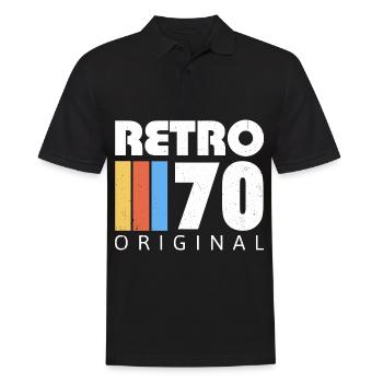 1970 Anniversaire Né En 1970 Rétro Vintage - Polo Homme - noir - Devant - Kai (181cm)