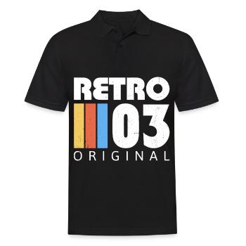 2003 Anniversaire Né En 2003 Rétro Millésime - Polo Homme - noir - Devant - Kai (181cm)
