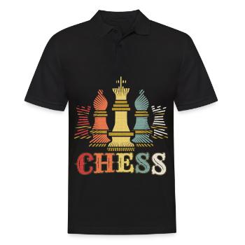 Schach - Männer Poloshirt - Schwarz - Vorne - Kai (181cm)