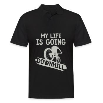 Mountain bike - Men's Polo Shirt - black - Front - Kai (181cm)