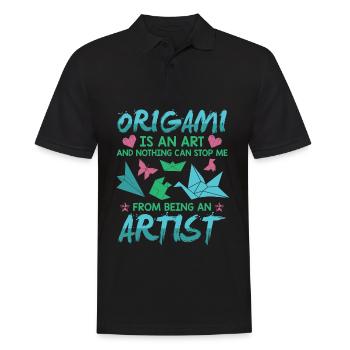 Origami - Männer Poloshirt - Schwarz - Vorne - Kai (181cm)