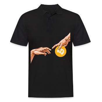 Bitcoin Die Erschaffung Gemälde Crypto Bitcoin BTC - Männer Poloshirt - Schwarz - Vorne - Kai (181cm)