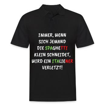 Spaghetti Italiener Italien - Männer Poloshirt - Schwarz - Vorne - Kai (181cm)
