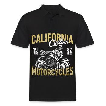 California Custom Motorcycles - Männer Poloshirt - Schwarz - Vorne - Kai (181cm)
