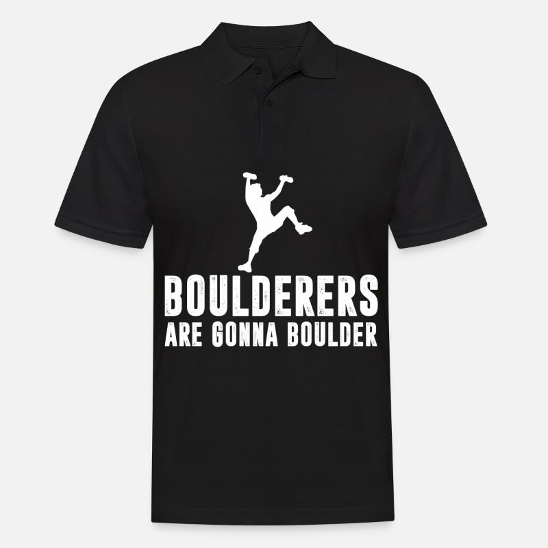 Bouldern - Männer Poloshirt - Schwarz