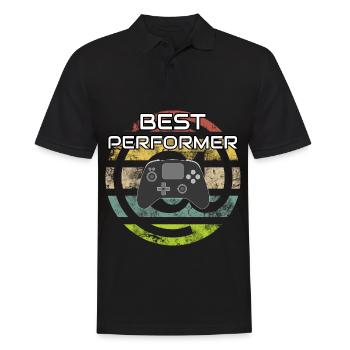BEST PERFORMER @ Controller Gaming Videospiele - Männer Poloshirt - Schwarz - Vorne - Kai (181cm)