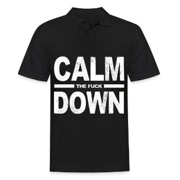 Relaxation and relaxation. Just Calm Down - Men's Polo Shirt - black - Front - Kai (181cm)