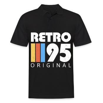 1995 Birthday Born In 1995 Retro Vintage - Men's Polo Shirt - black - Front - Kai (181cm)