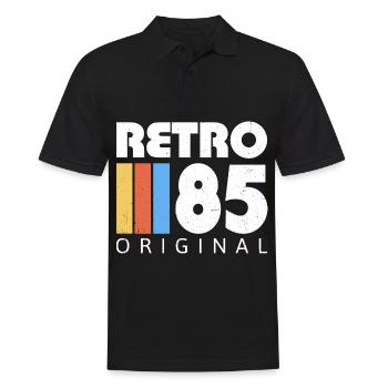 1985 Anniversaire Né En 1985 Rétro Vintage - Polo Homme - noir - Devant - Kai (181cm)