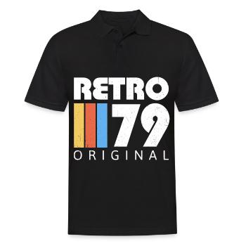 1979 Birthday Born In 1979 Retro Vintage - Men's Polo Shirt - black - Front - Kai (181cm)