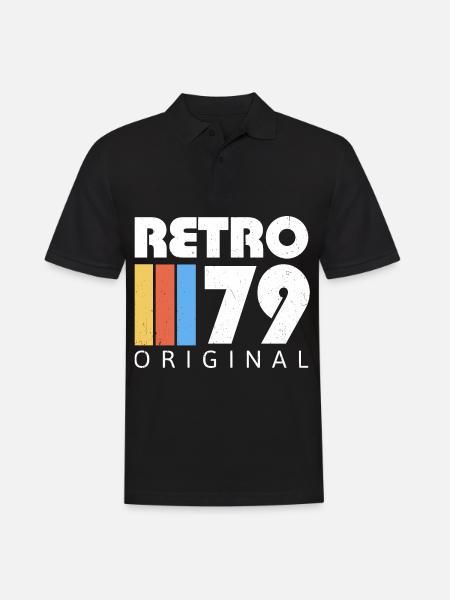 1979 Geburtstag geboren im Jahr 1979 Retro Vintage - Männer Poloshirt - Schwarz