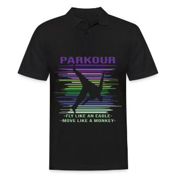 Parkour - Männer Poloshirt - Schwarz - Vorne - Kai (181cm)