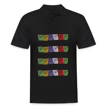 Tibetan Prayer Flags Nepal Buddhism Flag - Men's Polo Shirt - black - Front - Kai (181cm)