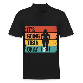 Broken leg wordplay for someone with a - Men's Polo Shirt - black - Front - Kai (181cm)