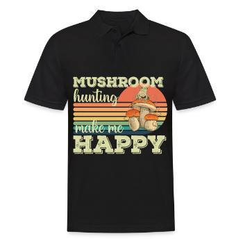 Cueilleurs de champignons et amis champignons - Polo Homme - noir - Devant - Kai (181cm)