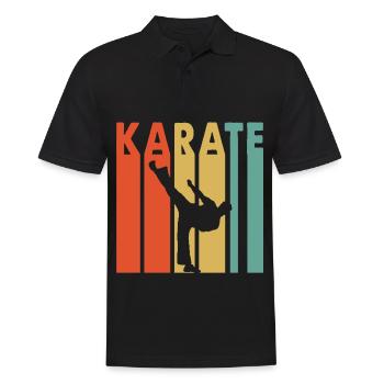 Karate - Männer Poloshirt - Schwarz - Vorne - Kai (181cm)