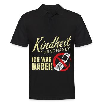 Kindheit ohne Handy - Männer Poloshirt - Schwarz - Vorne - Kai (181cm)