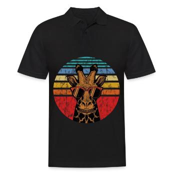 Giraffe animal cool sunglasses - Men's Polo Shirt - black - Front - Kai (181cm)