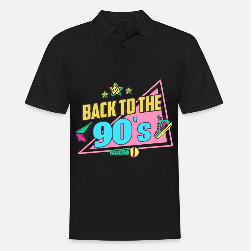 90s 90er - Männer Poloshirt - Schwarz