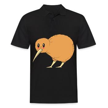 kiwi-vogel Kiwi Vogel - Männer Poloshirt - Schwarz - Vorne - Kai (181cm)