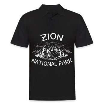 USA Amerika Nationalpark - Männer Poloshirt - Schwarz - Vorne - Kai (181cm)