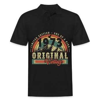 1973 Birthday born in 1973 Retro Vintage - Men's Polo Shirt - black - Front - Kai (181cm)
