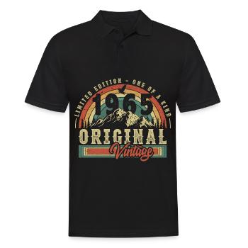 1965 Anniversaire né en 1965 Rétro Vintage - Polo Homme - noir - Devant - Kai (181cm)