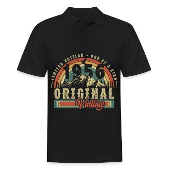 1956 Anniversaire né en 1956 Retro Vintage - Polo Homme - noir - Devant - Kai (181cm)
