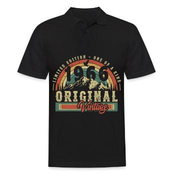 Hergestellt 1966, Geboren 1966 Geburtstag - Männer Poloshirt - Schwarz - Vorne - Kai (181cm)