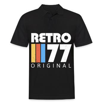 1977 Anniversaire Né En 1977 Rétro Vintage - Polo Homme - noir - Devant - Kai (181cm)