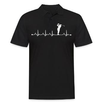 Golf-Vati-Herzschlag-Spieler - Männer Poloshirt - Schwarz - Vorne - Kai (181cm)