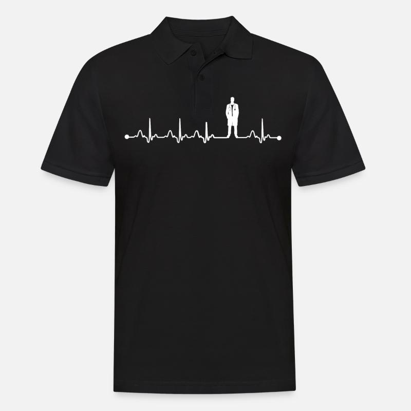 Herzschlag EKG stolzer Doktor Gift - Männer Poloshirt - Schwarz