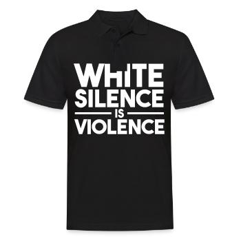 Le silence blanc est la violence La vie noire compte - Polo Homme - noir - Devant - Kai (181cm)