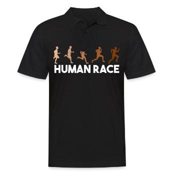 Race humaine, lutte contre le racisme - Polo Homme - noir - Devant - Kai (181cm)