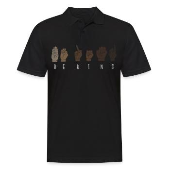 Be Kind ASL Sign Language - Men's Polo Shirt - black - Front - Kai (181cm)