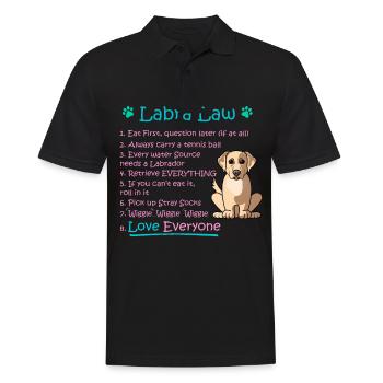 Labra-Law Lustige Labrador, Labrador Geschenkidee für L. - Männer Poloshirt - Schwarz - Vorne - Kai (181cm)