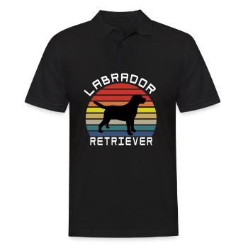 Vintage Retro Hund Geschenke Labrador Retriever Liebhaber - Männer Poloshirt - Schwarz - Vorne - Kai (181cm)