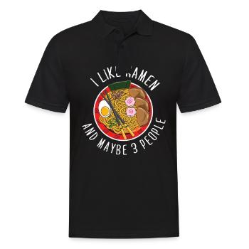 Ich liebe Ramen und vielleicht drei 3 Leute - Männer Poloshirt - Schwarz - Vorne - Kai (181cm)