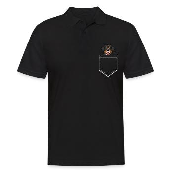 Bermese Sennenhund in meiner Tasche, Hundeliebhabergeschenk - Männer Poloshirt - Schwarz - Vorne - Kai (181cm)