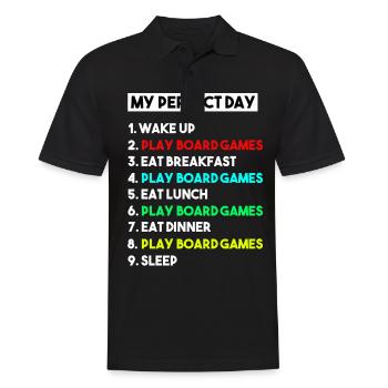 My Perfect Day Play Jeux de société Chemise cadeau amusant - Polo Homme - noir - Devant - Kai (181cm)