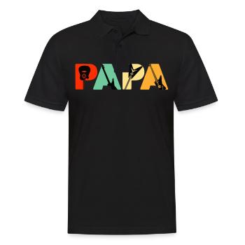 Retro Lead Guitar Dad, Funny Papa Lead Guitar Fath - Polo Homme - noir - Devant - Kai (181cm)