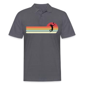 Lustiges Volleyballhemd, Retro Vintage Volleyball D. - Männer Poloshirt - Anthrazit - Vorne - Nico (186cm)