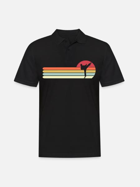 Retro Vintage Karate Geschenk für Papa, lustiges Karate - Männer Poloshirt - Schwarz