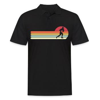 Retro Vintage Rugby Gift for Dad, Funny Rugby - Men's Polo Shirt - black - Front - Kai (181cm)