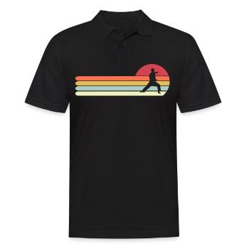 Retro Vintage Stil Karate Geschenk für Papa - Männer Poloshirt - Schwarz - Vorne - Kai (181cm)